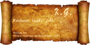 Kedves Győző névjegykártya